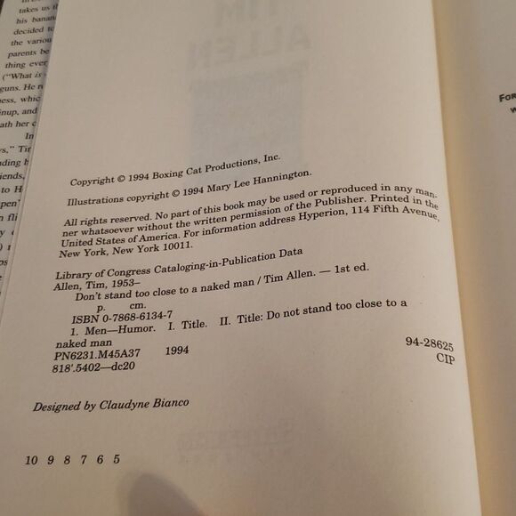 Vintage Book "Don't Stand Too Close to a Naked Man" Tim Allen 1st Edition (1994) - Picture 6 of 7